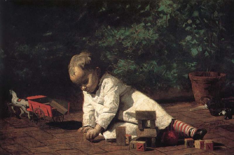 Thomas Eakins The Baby play on the floor Norge oil painting art